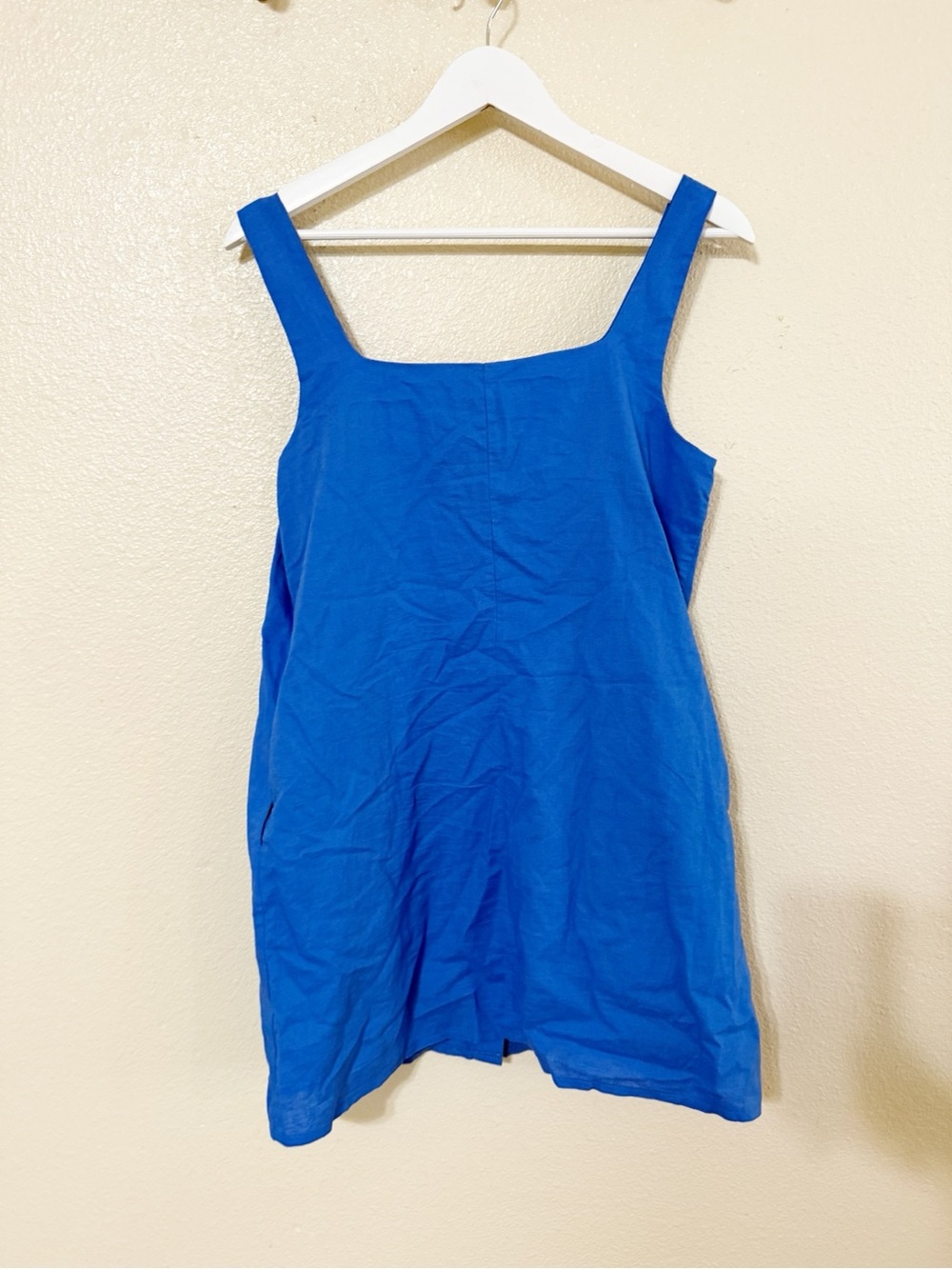 SNDYS. Revolve Shelley Button Front Cotton Linen Mini Shift Dress Size Medium - Picture 3 of 7